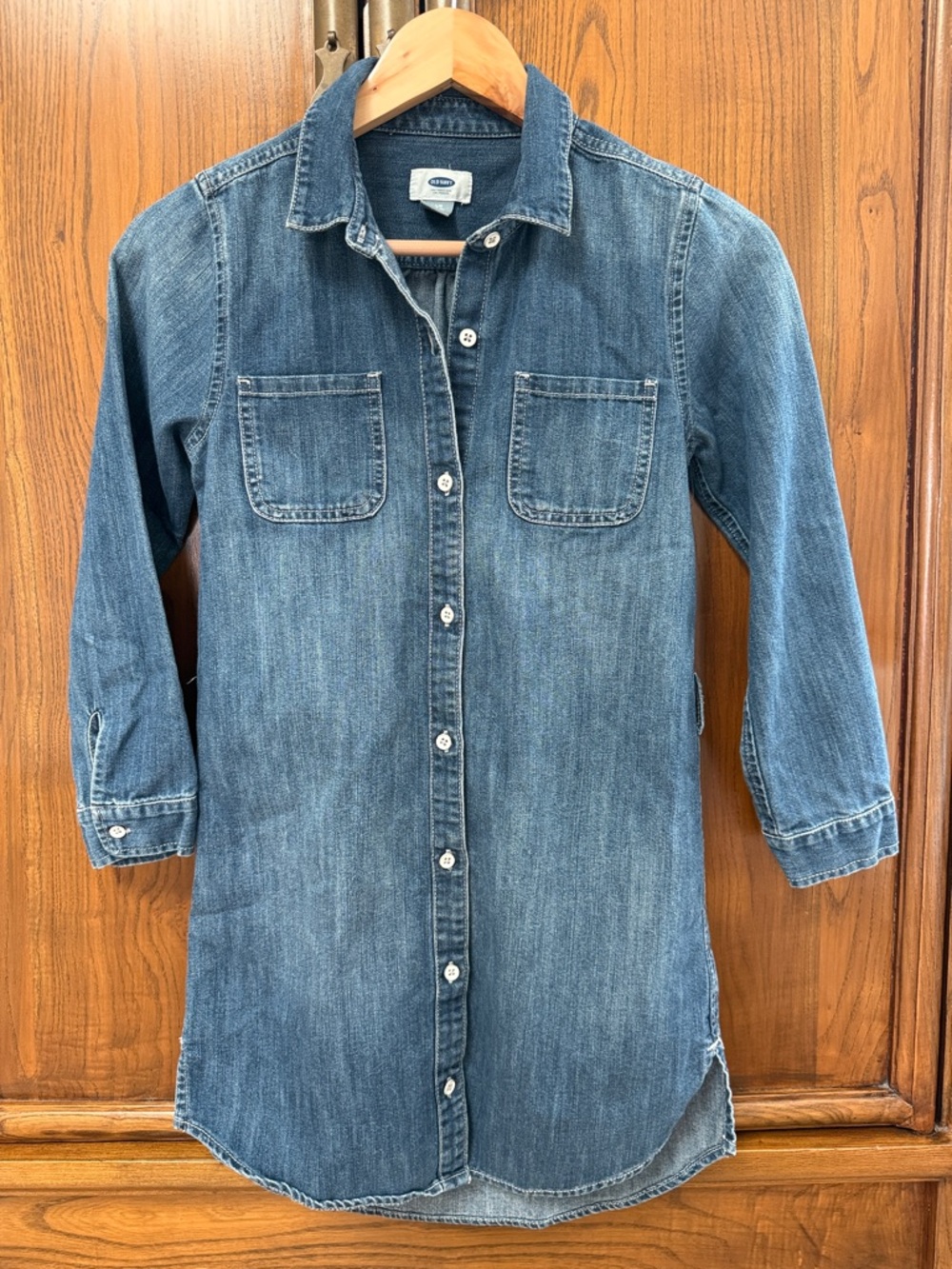 Old Navy Denim Shirt Dress in Medium Blue